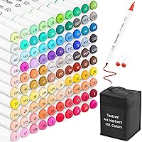Diuraa 72 Dual Tip Brush Markers Art Markers for Artists,Coloring Pens  Brush & Fine Tip Markers for Kids Adult Coloring Books Calligraphy Drawing