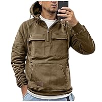 Hoodies for Men Men Tactical Sweatshirt Cargo Pullover Hoodies Workout Gym Sports Running Outdoor Winter Jackets