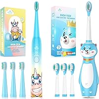 DADA-TECH Kids Electric Toothbrush Rechargeable Blue Age 3+ (Unicorn and Dog)