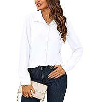 JMITHA Women's Button Down Shirt Dressy Casual Long Sleeve Tops Work Office Wrinkle-Free Blouse…