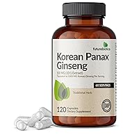 Korean Panax Ginseng 1000 MG Per Serving Energy, Memory & Brain Health Support, Non-GMO, 120 Capsules