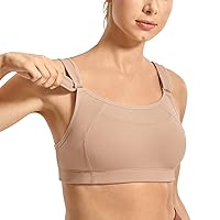 SYROKAN Front Adjustable Sports Bras for Women High Impact Wirefree Comfort No Bounce Support Workout Running Bra