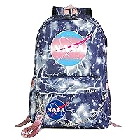 Teens NASA Graphic Bookbag-Lightweight Casual Daypack with USB Charging Port Canvas Large Laptop Bags for Student