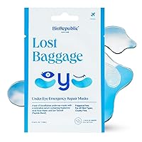 BioRepublic Lost Baggage Under Eye Emergency Repair Mask | Reduces Appearance of Lines, Bags, and Dark Circles Under Eyes | Organic Biocellulose Under Eye Patches for Moisturization | Box of 10 (10)