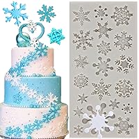 3D Snowflake Silicone Mold Christmas Snowflake Fondant Silicone Mold For Cake Decorating Cupcake Topper Candy Chocolate Gum Paste Polymer Clay Set Of 1