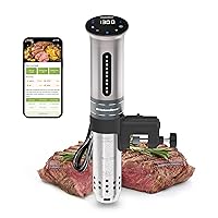 KitchenBoss Wifi Sous Vide Machine: Ultra-quiet Sous-vide Immersion Circulator Cooking Machine APP Control 1100W, IPX7 Waterproof Precision Cooker Accurate Temperature Digital Display, Silver