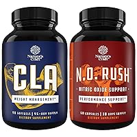 Bundle of Conjugated Linoleic Acid CLA Supplement and Energizing Nitric Oxide Supplement for Men - Pre Workout Supplement for Men and Women -Intense Muscle Growth Performance Endurance and Recovery