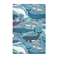 Whales Ocean Animals Crib Sheets for Boys Girls Pack and Play Sheets Portable Mini Crib Sheets Fitted Crib Sheet for Standard Crib and Toddler Mattresses Baby Crib Sheets for Baby Girl Boy, 39x27IN