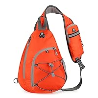 Sling Backpack Large Sling Bag Crossbody Daypack Lightweight Hiking Pack Chest Bag With Front Pocket For Women Men Travel-Orange
