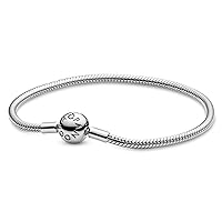 Pandora, Women's Bracelet with Barrel Clasp, Smooth 925 Silver, 590728