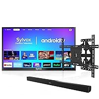 SYLVOX 65” Outdoor Smart TV with Bluetooth Soundbar & TV Wall Mount, Outdoor TV 4K UHD 1000 Nit Brightness, Voice Remote Control, Google Play, Support Download APPs (Deck Pro Series)