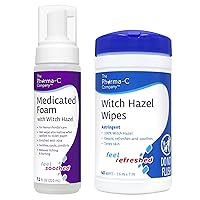 Pharma-C Skin Care Bundle. One canister of 40 Witch Hazel Wipes and one 7.1oz Bottle Medicated Pads (3