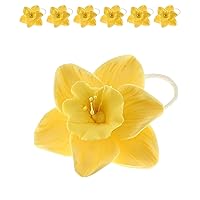 Global Sugar Art Daffodil Sugar Cake Flowers, Yellow, 6 Count by Chef Alan Tetreault