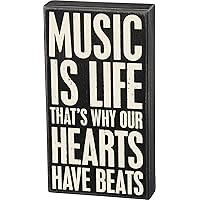 Primitives by Kathy 27305 Classic Box Sign, 6 x 11-Inches, Music is Life