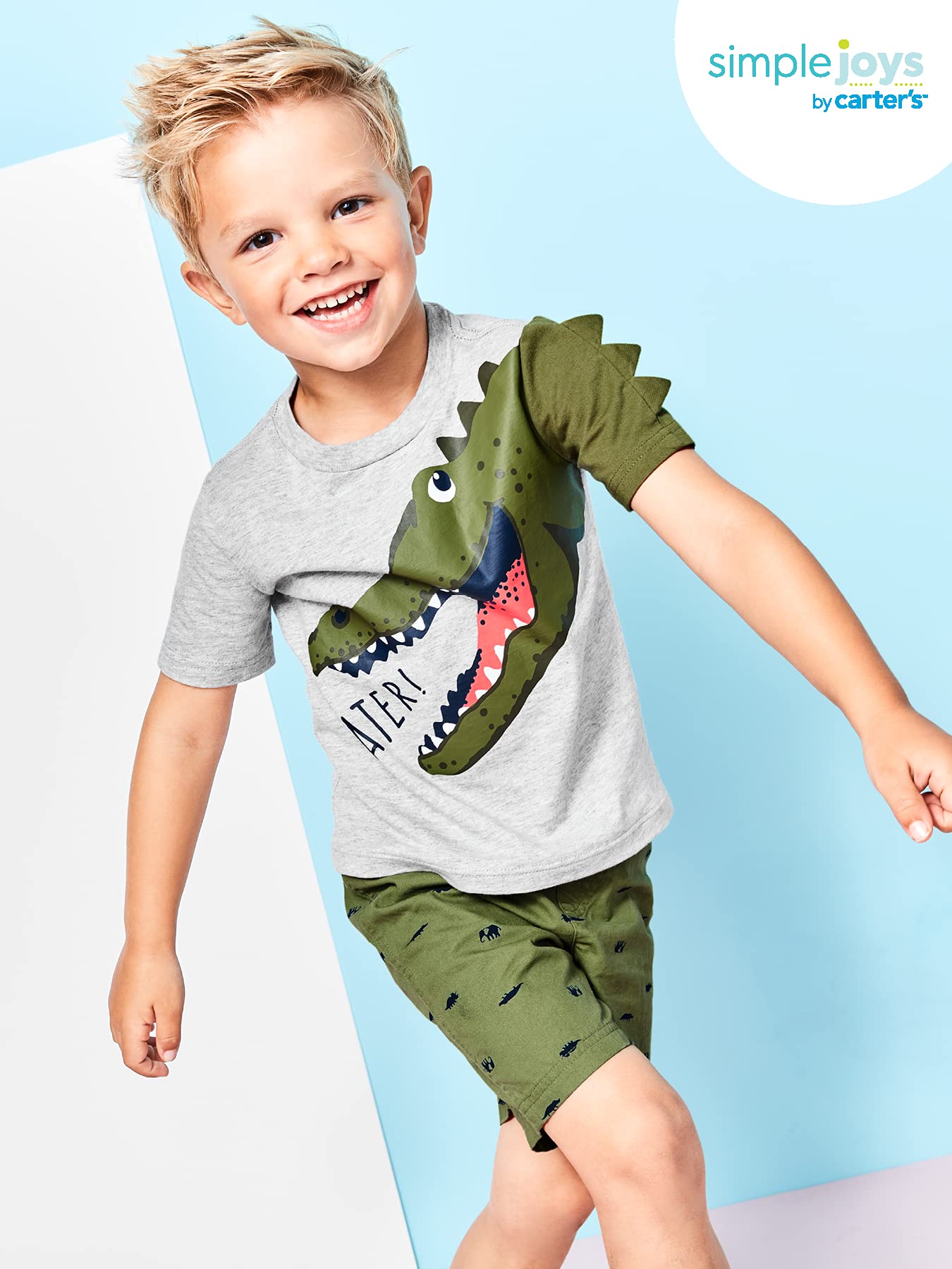Simple Joys by Carter's Toddlers and Baby Boys' 3-Piece Button-Up, Shorts, and Tee Playwear Set