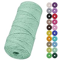 Jute Twine String, 2mm 328 Feet Natural Garden Twine for Crafts, Colored Jute Rope 3-Ply Hemp String for Gift Wrapping, Gardening, Wedding and Christmas Decorations (Aqua Blue)