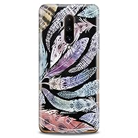 TPU Case Compatible for OnePlus 10T 9 Pro 8T 7T 6T N10 200 5G 5T 7 Pro Nord 2 Clear Tribal Colorful Print Cute Blue Soft Cute Watercolor Bird Feather Flexible Silicone Slim fit Design Boho