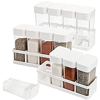 ZOOFOX 12 Pieces Spice Shaker Jars, Plastic Seasoning Shaker Box Set with Lid, Transparent Barbecue Storage Containers Spice Racks Kitchen Supplies