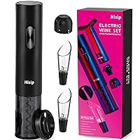 Christmas Gift Electric Wine Opener - Hisip Battery Wine Bottle Opener Contains Beer Opener Wine Gift Set Automatic Corkscrew Electric Potable for Home Bar, Father Day Gift