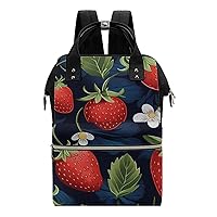 Strawberry Diaper Bag Backpack Travel Waterproof Mommy Bag Nappy Daypack
