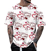 Men Heart Valentines Day Shirt Graphic Novelty Love Heart T-Shirt Summer Casual Gifts for her or for him T-Shirt