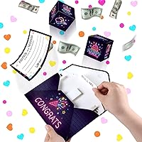 gisgfim Exploding Birthday Box Surprise Gift Box with Confetti Happy Birthday Exploding Birthday Greeting Cards, Pop Up Explosion Box Prank Neon Surprise Box Glitter for Women Men Kids Party Time