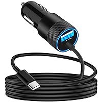 [Apple MFi Certified] iPhone 15 Fast Car Charger, Rombica 4.8A Dual USB Power Cigarette Lighter iPhone USB-C Car Charger Fast Charging+6FT Type-C Cable for iPhone 15/15 Plus/15 Pro/15 Pro Max/iPad Pro