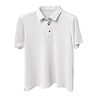 Breathable Polo Shirts Mens Big and Tall Quick Dry Short Sleeve Knit Golf Tennis Shirts Casual Lightweight Collared Sweater