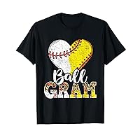 Baseball Gram Heart Baseball Softball Mama Mother's Day T-Shirt