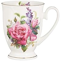 Royal Arden 37094 Mug, Coffee, Tea Cup, Pottery, Microwave Safe, Bone China, 10.1 fl oz (300 ml), Floral Roses