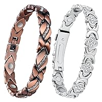 Effective Magnetic Bracelets for Women with Upgraded 3800 Gauss Magnets, Jewelry Gift with Sizing Tool