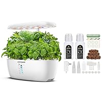 Indoor Garden Hydroponics Growing System: 12 Pods Plant Germination Kit Herb Garden Kit Growth Lamp Countertop with LED Grow Light Hydrophonic Planter Grower Harvest Vegetable Lettuce
