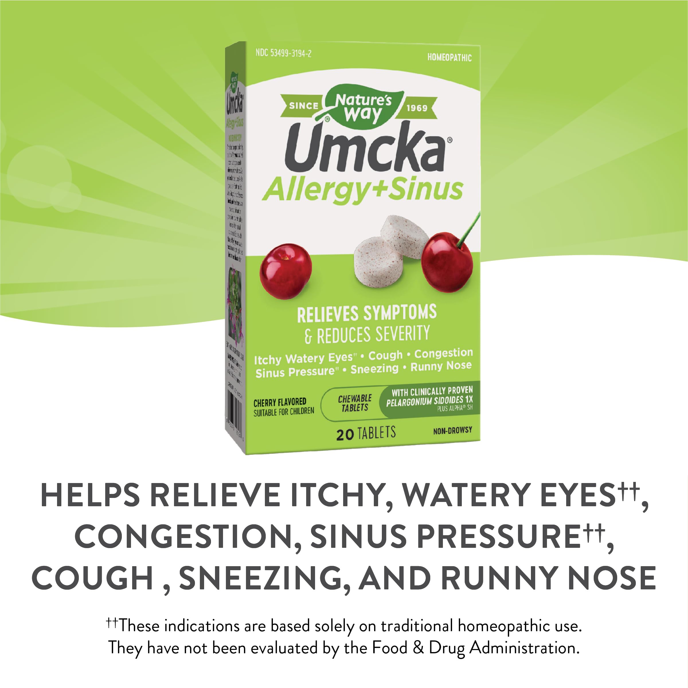 Nature's Way Umcka ColdCare Homeopathic, Shortens Colds & Umcka Allergy+Sinus Homeopathic, Sneezing, Runny Nose