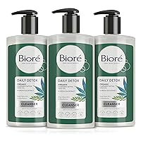 Bioré Detox Face Wash, Acne Facial Cleanser for Blemish Prone Skin, Daily Detox Cleanser, with Organic Hemp Oil and Green Tea Extract, 6.77 Fluid Ounces (3 Pack)