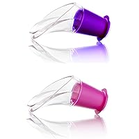 Vacu Vin Crystal Wine Server/Pourer, Set of 2 - Purple/Pink