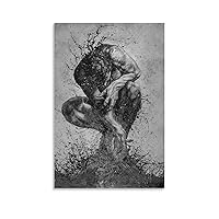 Gerrit Fascinating ArtBody Art Black And White Tones Splash Art Poster Decorative Painting Canvas Wall Art Living Room Posters Bedroom Painting 24x36inch(60x90cm)