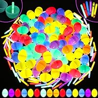 720 Pcs Easter Glow Eggs Set Include 360 Easter Eggs and 360 Mini Glow Sticks Glow in The Dark Easter Basket Stuffers for Hunt Game Party Supplies Favors Classroom Prizes