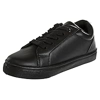 French Toast Boys Girls Shoes -Unisex Athletic Casual Dress Kids School Uniform Loafer Oxford Canvas Tennis Sneakers (White/Black) (Little Kid/Big Kid)