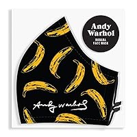 Galison Andy Warhol Banana Face Mask from 100% Cotton Material with Iconic Warhol Design, Adjustable Ear Loops and Space for Filter, Stay Healthy, Safe and Fashionable