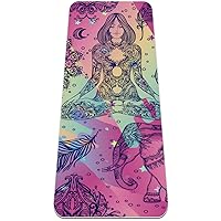 Mandala Elephant Premium Thick Yoga Mat Non Slip for Home Exercise Fitness Yoga and Pilates (72