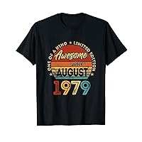 Vintage Birthday August 1979 45 Years Old 45th Gifts Men T-Shirt