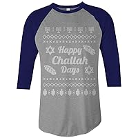 Threadrock Happy Challah Days Ugly Sweater Unisex Raglan T-Shirt