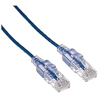 Monoprice Cat6A Ethernet Patch Cable - Snagless RJ45, 550Mhz, 10G, UTP, Pure Bare Copper Wire, 30AWG, 30 Feet, Blue - SlimRun Series (10 Pack)