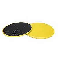 Mind Reader Fitness, Body Floor Sliders Exercise Equipment, Core Gliders, Gliding Discs, Set of 2, Yellow, 2 Piece