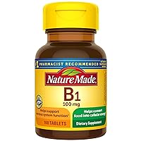 Vitamin B1 100 mg Tablets, 100 Count for Metabolic Health