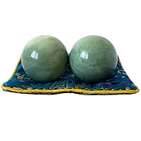Dark Green Baoding Balls Marble Chinese Health Exercise Massage Balls Stress Relieve Hand Exercise Tool Relax Fingers Gift (Dark Green, 2'')