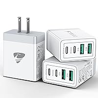 USB C Wall Charger Block 3-Pack, Aiminu 40W 4-Port PD Power Delivery Fast Type C Charging Block Plug Adapter for iPhone 15 14 13 12 11 Pro Max, XS/XR/X, iPad, Android Phones Charger Cube
