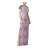 JS Collections Womens Winnie Floral Embroidered Evening Dress