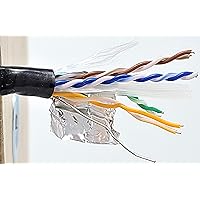 500 ft CAT 6 Solid STP Outdoor Bulk Ethernet Cable/Black
