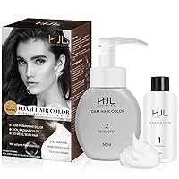 HJL Foam Hair Color dye Semi-Permanent Dark Brown Hair Dye Kit for women men easy use hair color dye kit